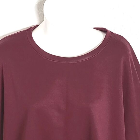 Say What? Maroon Oversized Sweatshirt Navy Blue/White Stripe Balloon Sleeves XL - Picture 3 of 7